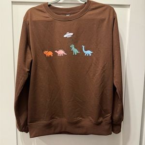 Romwe brown dinosaur Sweatshirt size S